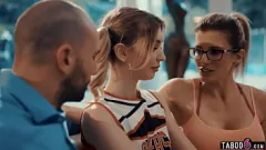 Play Petite Cheerleader Threesome with MILF Coach's Husband