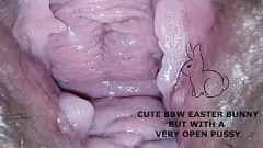 Play BBW Easter Bunny's Hairy, Gaping Pussy
