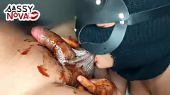 Play SassyNova's Dirty Desi Food Fetish: Chocolate Syrup Covered Cock Licking
