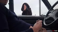 Play Stranger Gives Blowjob Through Car Window in Public Parking