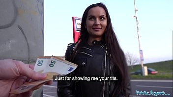 Play Public Agent Monica Brown has her tight Russian pussy fucked outdoors