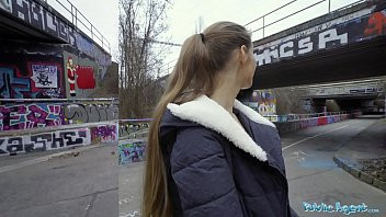 Play Public Agent Kinuski fucks a big Spanish cock outside under a tunnel